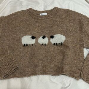 Wool Sheep Cropped Sweater